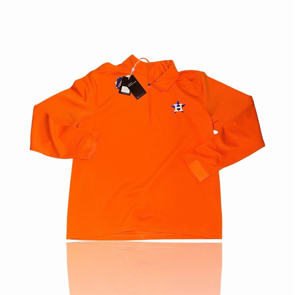 Levelwear Houston Astros Long-sleeve Mens Large Orange 1/4 Zip Pullover MLB NWT